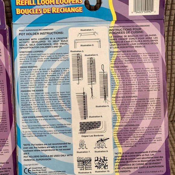 NEW Vintage Craft house Weaving Loom Set AND REFILL  Makes 8 Pot Holders Total - Picture 6 of 6